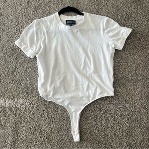 Danielle Bernstein White T-Shirt Bodysuit | XS